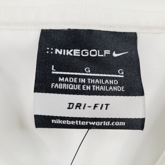 Nike Polo Shirt Mens Large White Dri-Fit Golf Swoosh Coral Gables Hospital Logo - Picture 3 of 15